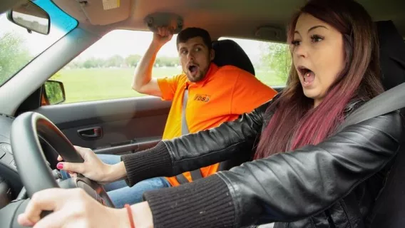Instructor Licks Cute Learners Ass ※ Kristof Cale, Cindy Shine ※ Fake Driving School